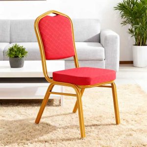 【Wholesale Customization of Banquet Chairs!】 High-Density Resilient Foam · Auspicious Red & Gold Design · Factory Direct Supply